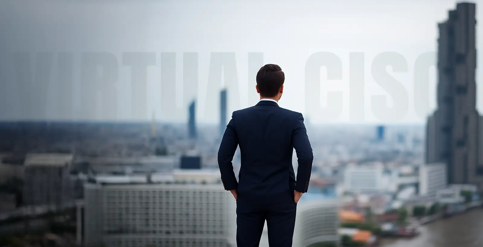 mage representing the seven benefits of a Virtual Chief Information Security Officer for small and medium businesses, emphasizing expert cybersecurity guidance, risk reduction, compliance support, and cost efficiency.